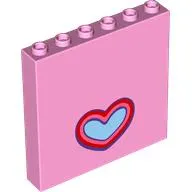 Panel 1 x 6 x 5 with Red Heart-Shaped Mirror print