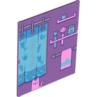 Glass for Frame 1 x 6 x 6 with Shower Curtain print