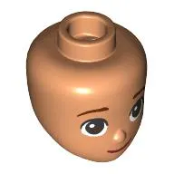 Minidoll Head Reddish Brown Eyebrows, Dark Brown Eyes, Smile print