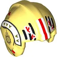 Helmet Rebel Pilot, Center Ridge with White/Red/Black Strips, Markings print