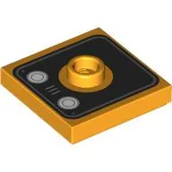 Plate Special 2 x 2 with Center Stud (Jumper) with Black Square, Light Bluish Grey Circles print