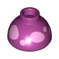 Brick Round 1.5 x 1.5 Dome Top with Metallic Pink Spots print