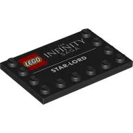 Plate Special 4 x 6 with Studs on 3 Edges and LEGO Logo, 'THE INFINITY SAGA' and 'STAR-LORD' Print