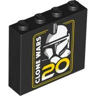 Brick 1 x 4 x 3 with 'CLONE WARS 20;, Clone Trooper Helmet print