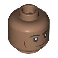 Minifig Head First Officer Hawkins, Raised Black Eyebrows, Stern Look Print