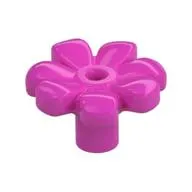 Plant, Flower, Minifig Accessory with 7 Thick Petals and Pin, Center Ring