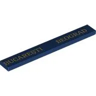 Tile 1 x 8 with Gold 'BUCAREŞTI BEOGRAD' print