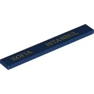 Tile 1 x 8 with Gold 'SOFIA ISTANBUL' print