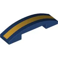 Brick Curved 4 x 1 Double with No Studs and Gold Stripe print
