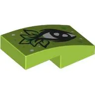 Brick Curved 2 x 1 No Studs with White Eye, Leaves for Eyelashes print