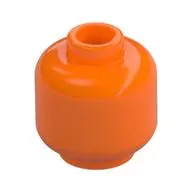 Minifig Head Rox, Thick Black Eyebrows, Orange Eyes, Big White Mouth, Tan Sharp Teeth, Angry