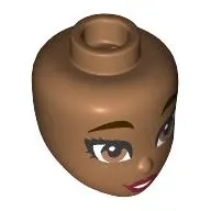 Minidoll Head, Dark brown Eyebrows, Brown Eyes, Dark Red Lips, Freckles print