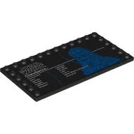 Plate Special 6 x 12 with Studs on 3 Edges with 'STAR WARS Chewbacca', Stats print
