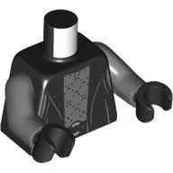 Torso Robe, Open over Dark Bluish Gray Undershirt with Diamond Pattern Print, Dark Bluish Gray Arms, Black Hands