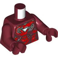 Torso Armor, Red Panels, Damaged, Triangle Arc Reactor print, Dark Red Arms and Hands