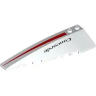 Brick Wedged, Curved 10 x 3 Left with Narrowing Red Stripe, Black 'Concorde' print