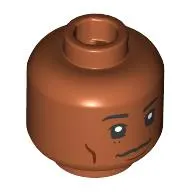 Minifig Head Pharrell Williams, Black Eyebrows, Wobbly Smile, Dots Beneath Eye
