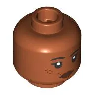 Minifig Head Black Eyebrows, Freckles, Dar Red Lips, Smile, Open Mouth/Closed Mouth