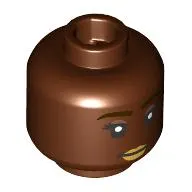 Minifig Head Black Eyebrows, Nougat Eyeshadow, Tan Lips, Smile, Open Mouth/Closed Mouth