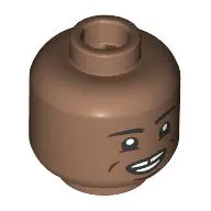 Minifig Head Black Eyebrows, Smirk/Smile, Teeth with Gap