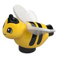 Duplo Animal Bee with Face and Black Stripes Print