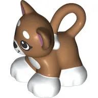 Duplo Animal Cat / Kitten Looping Tail, White Chest, Feet, Tail End, and Mouth Print
