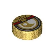 Tile Round 1 x 1 with Armored White Eye print