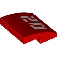 Brick Curved 2 x 2 x 2/3 with White '02' print