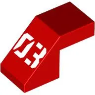 Brick Sloped 45° 2 x 1 with 2/3 Inverted Cutout and no stud with White '03' print