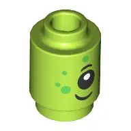 Brick Round 1 x 1 Open Stud with Alien Face print