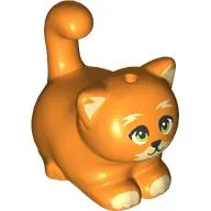 Animal, Cat, Chubby with Bright Light Yellow Ears, Paws, and Mouth, Lime Eyes Print (Poundcake)