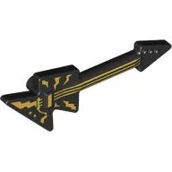 Musical Instrument Guitar Electric, Lightning Bolt with Gold Strings, Lightning Bolts print