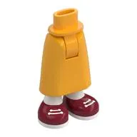 Minidoll Hips and Skirt with Exposed Ankles with White Legs, Dark Red Shoes, White Laces print