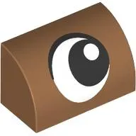 Brick Curved 1 x 2 x 1 No Studs with Eye, Looking Right print