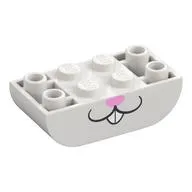 Brick Curved Inverted 2 x 4 Double, Rabbit Face, Bright Pink Nose print