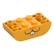 Brick Curved Inverted 2 x 4 Double, Rabbit Face, Dark Orange Nose print