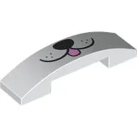 Brick Curved 4 x 1 Double with No Studs with Black Dog Face, Tongue print