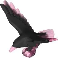 Animal, Bird, Raven with Open Wings and Black Marbled pattern