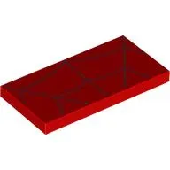Tile 2 x 4 with Dark Red Webs print