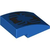 Brick Curved 3 x 2 No Studs, Inverted Black Spider Logo Print