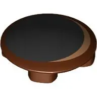 Plate Round 2 x 2 with Rounded Bottom, Medium Nougat and Black Eye Print