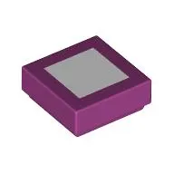 Tile 1 x 1 with White Square print