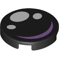 Tile Round 2 x 2 with Bottom Stud Holder, Eye with Medium Lavender Highlight Print