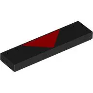 Tile 1 x 4 with Red Triangle print