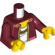 Torso, jacket, Gold Trim, Chain, White Shirt print, Dark Red Arms, Yellow Hands