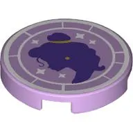 Tile Round 2 x 2 with Bottom Stud Holder, Belle Silhouette Print
