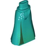 Minidoll Hips and Full Length Skirt with Dark Green Trim, Lime/Bright Light Blue Decorations print