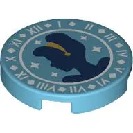 Tile Round 2 x 2 with Bottom Stud Holder, Cinderella Silhouette Print