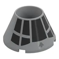 Cone 4 x 4 x 2 Hollow No Studs with Black Cockpit print
