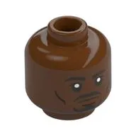 Minifig Head Kelleran Beq / Duncan Kincaid, Raised Black Eyebrow, Moustache, Beard print